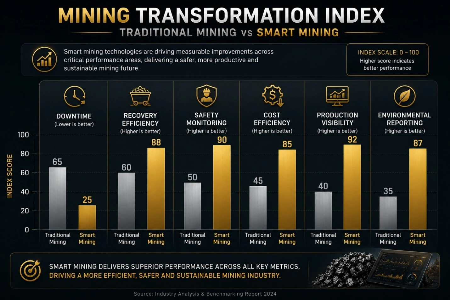Smart mining transformation and performance gains